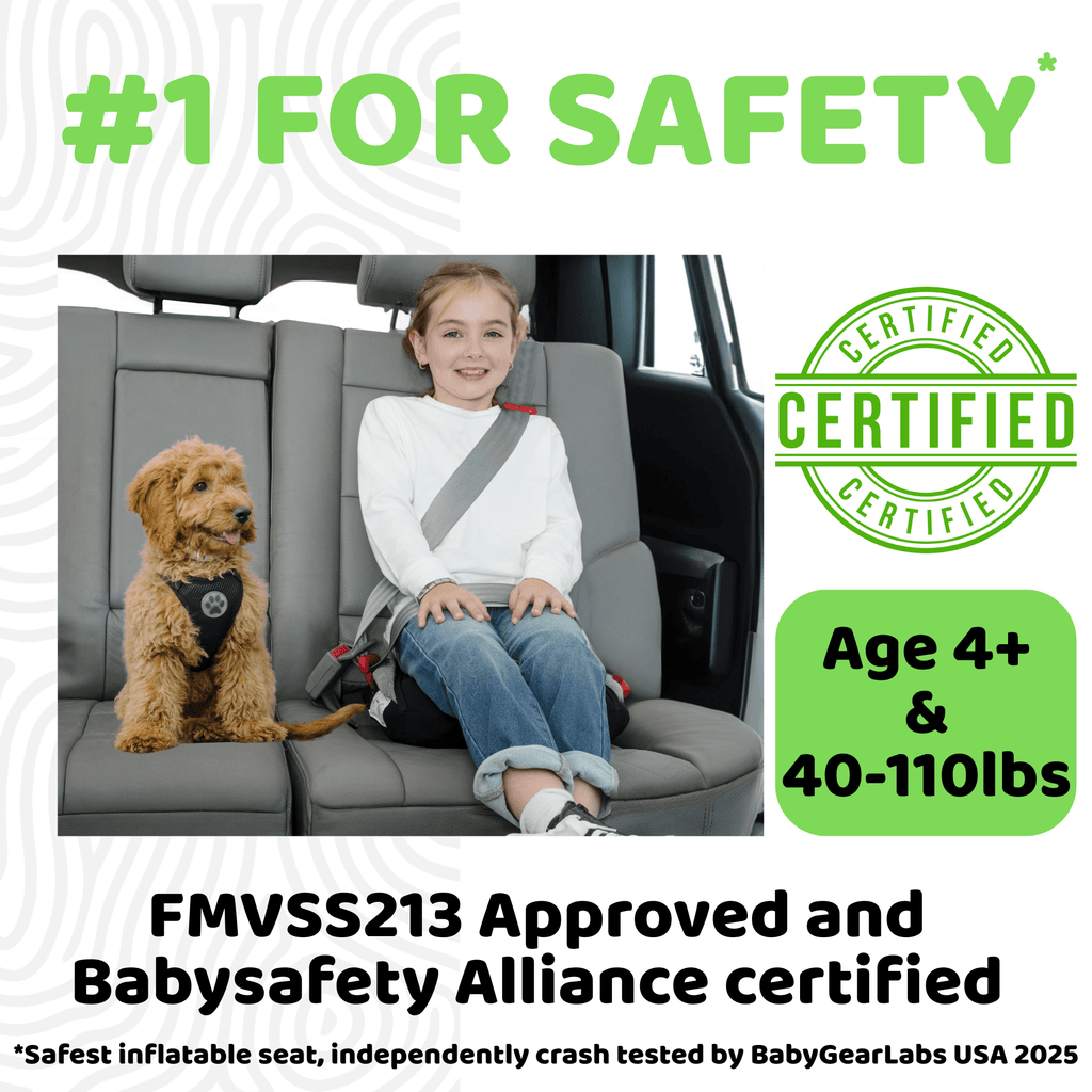 BubbleBum Inflatable Travel Booster Seat for Kids (Ages 4–11) Portable Car Booster for Taxis, ✔️ Rental Cars & Travel ✔️